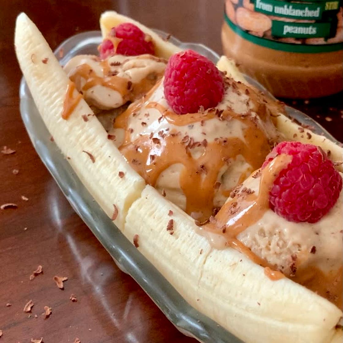 Peanut Butter Nicecream Banana Split