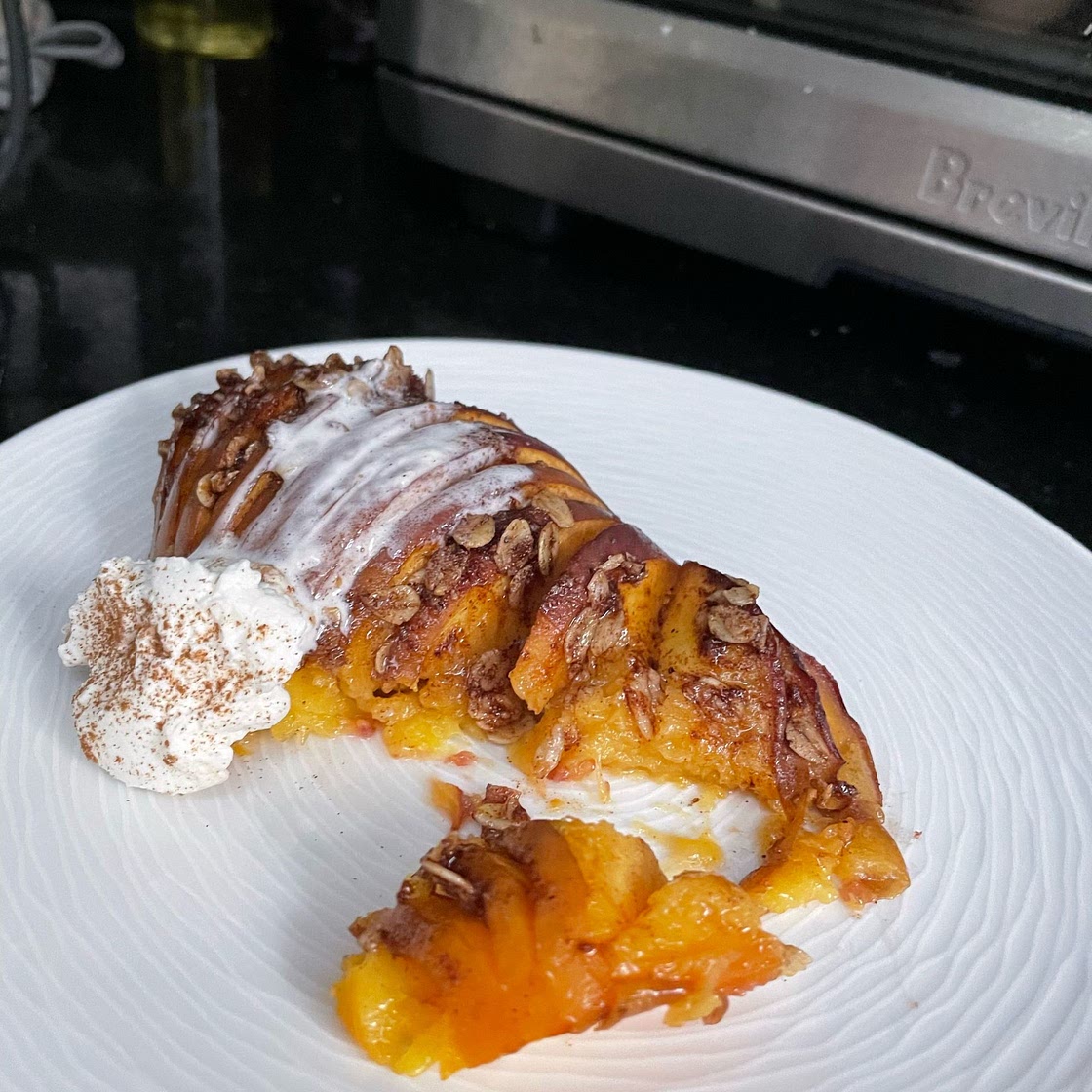 [Dairy-Free, Gluten-Free] - Hasselback Peach Pies — Bottomless Chef