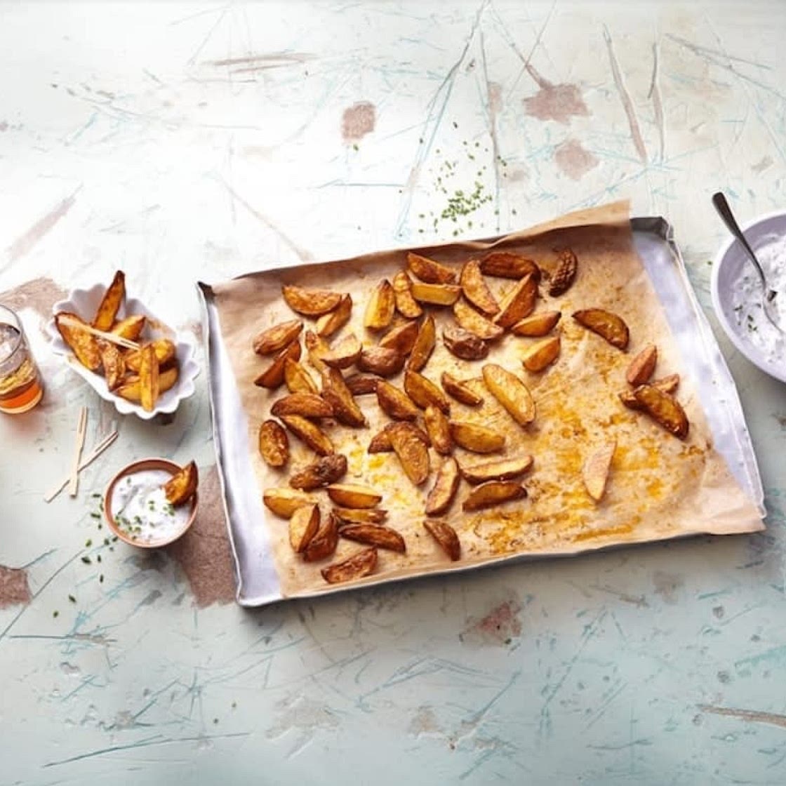 Kartoffelwedges mit Sour Cream