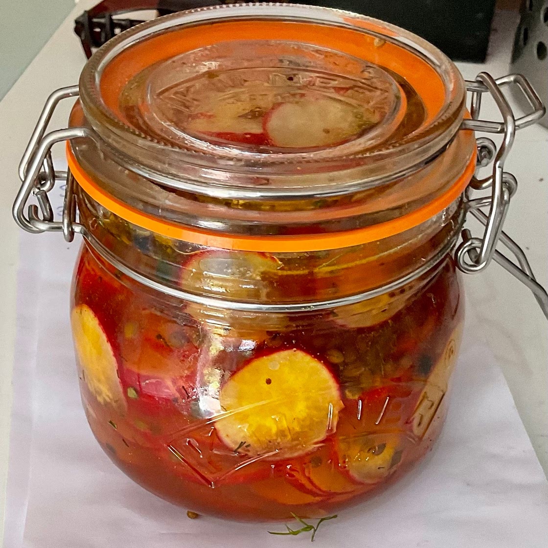 Spiced Garlic and Dill Pickled Radish