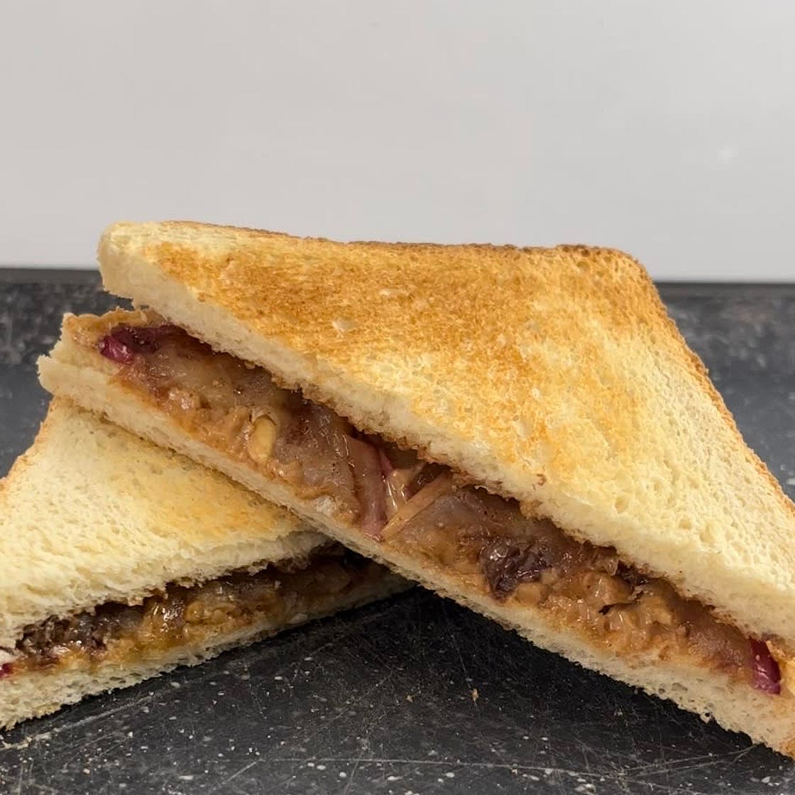 Autumn peanut butter sandwich