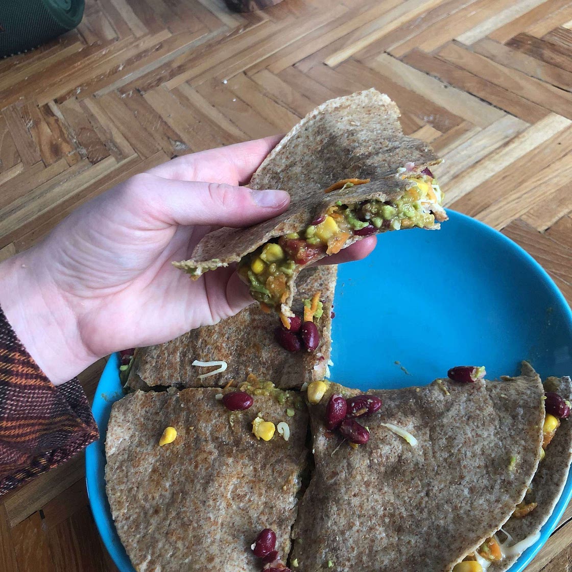Black Bean, Avacodo, & Corn Quesadillas