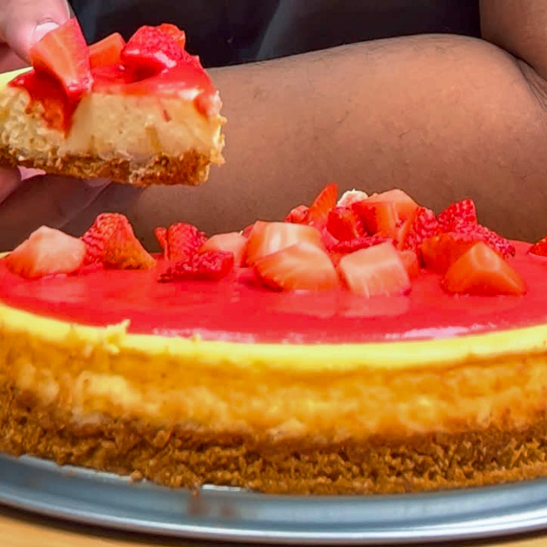 Air Fryer Strawberry Cheesecake