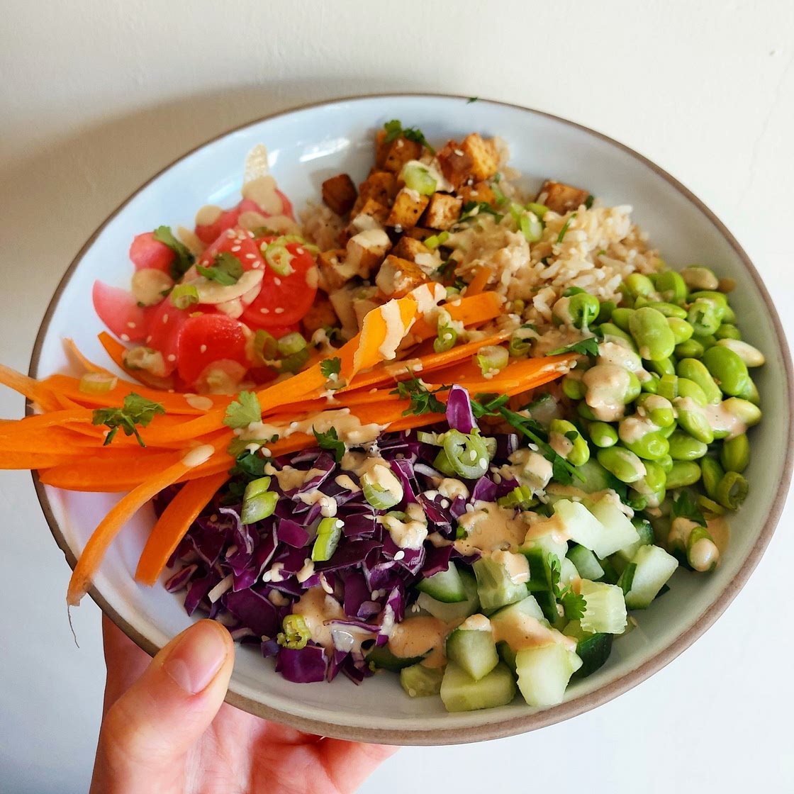 Vegan Poke Bowl with Tahini Sauce