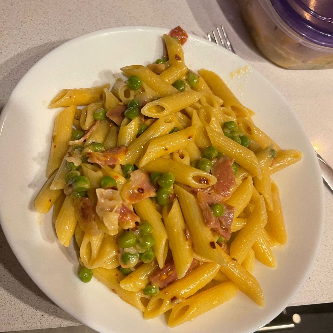 Aglio E Olio with Peas and Prosciutto