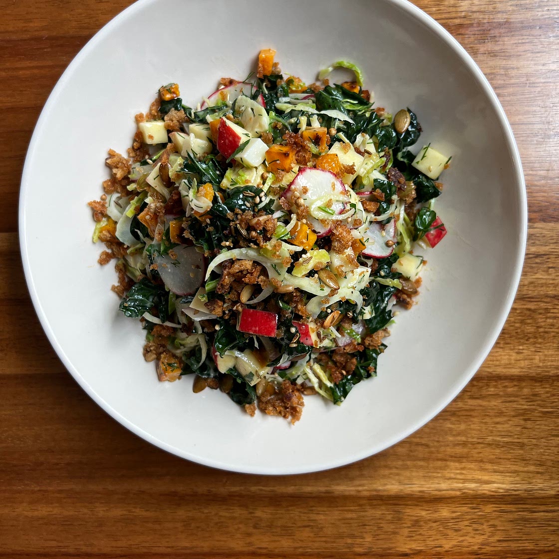 Kale Butternut Squash Salad With Maple Tahini Dressing — Cafe Hailee