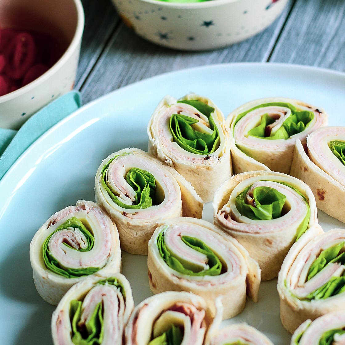 Turkey and cheese pinwheel sandwiches