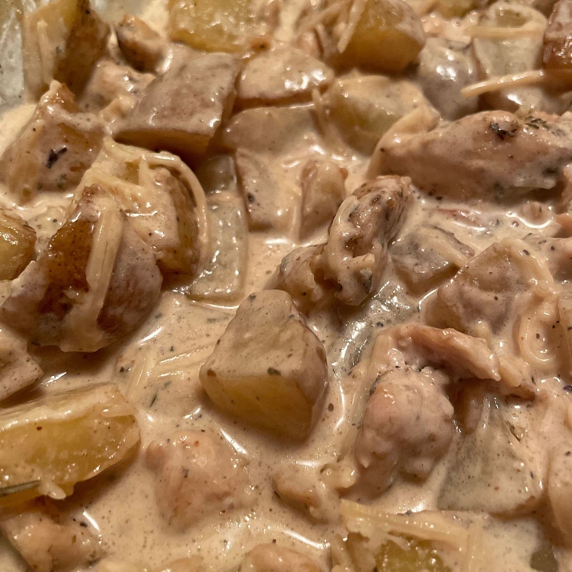 Chicken and Potatoes with Dijon Cream Sauce