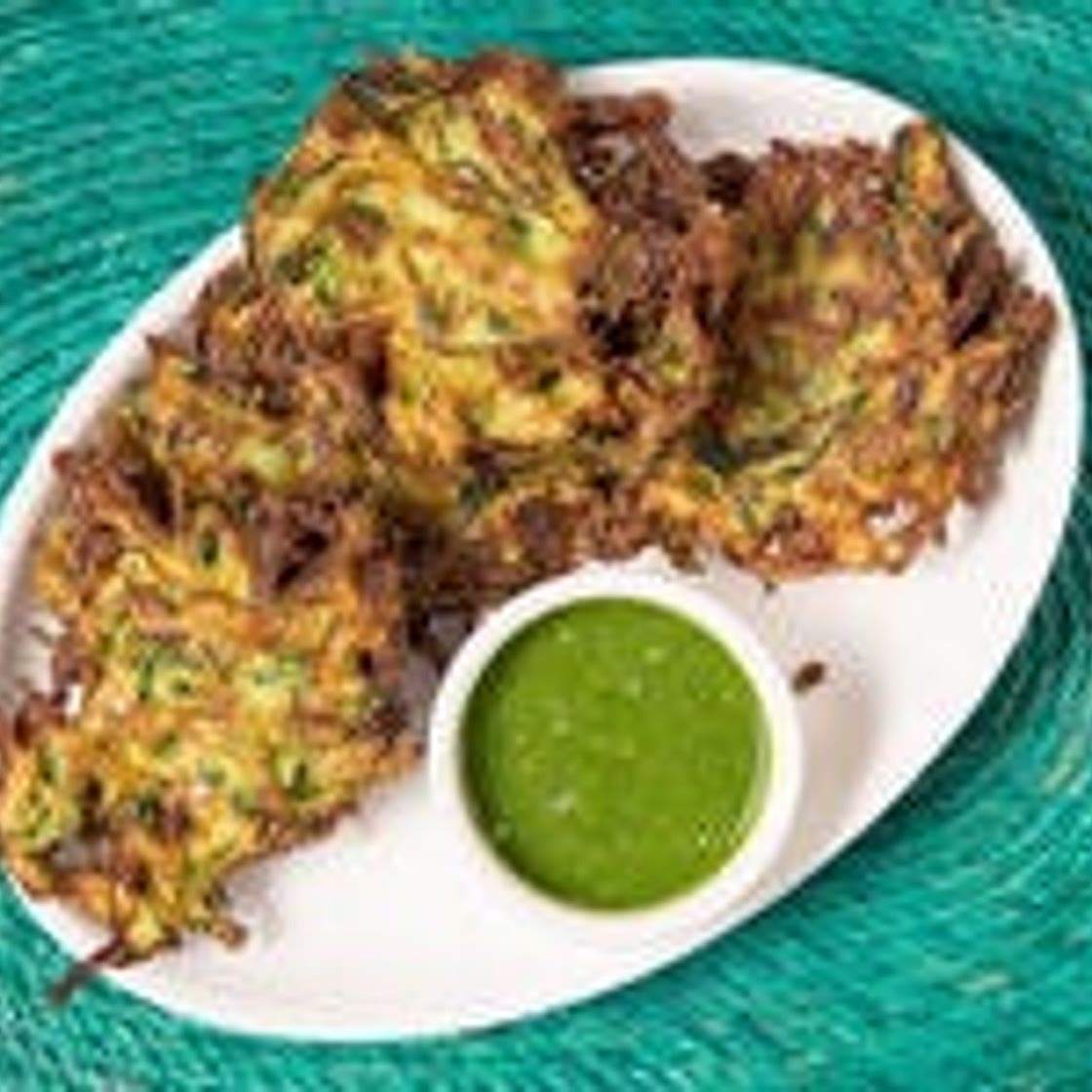 Zucchini Latkes with Tomatillo-Apple Salsa