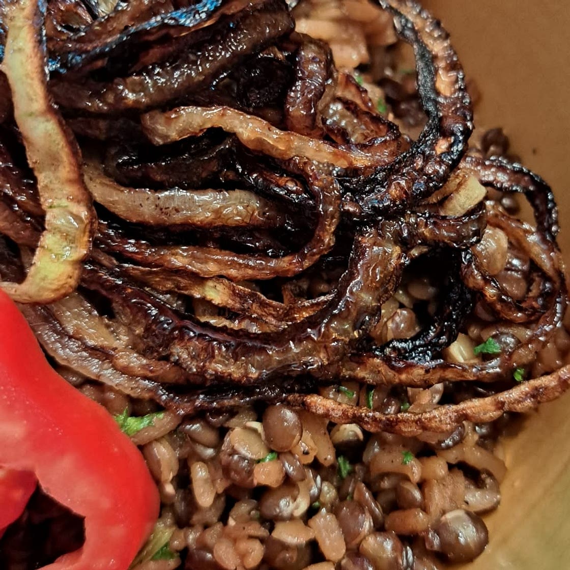 Mujadara: Lentils and Rice with Crispy Onions