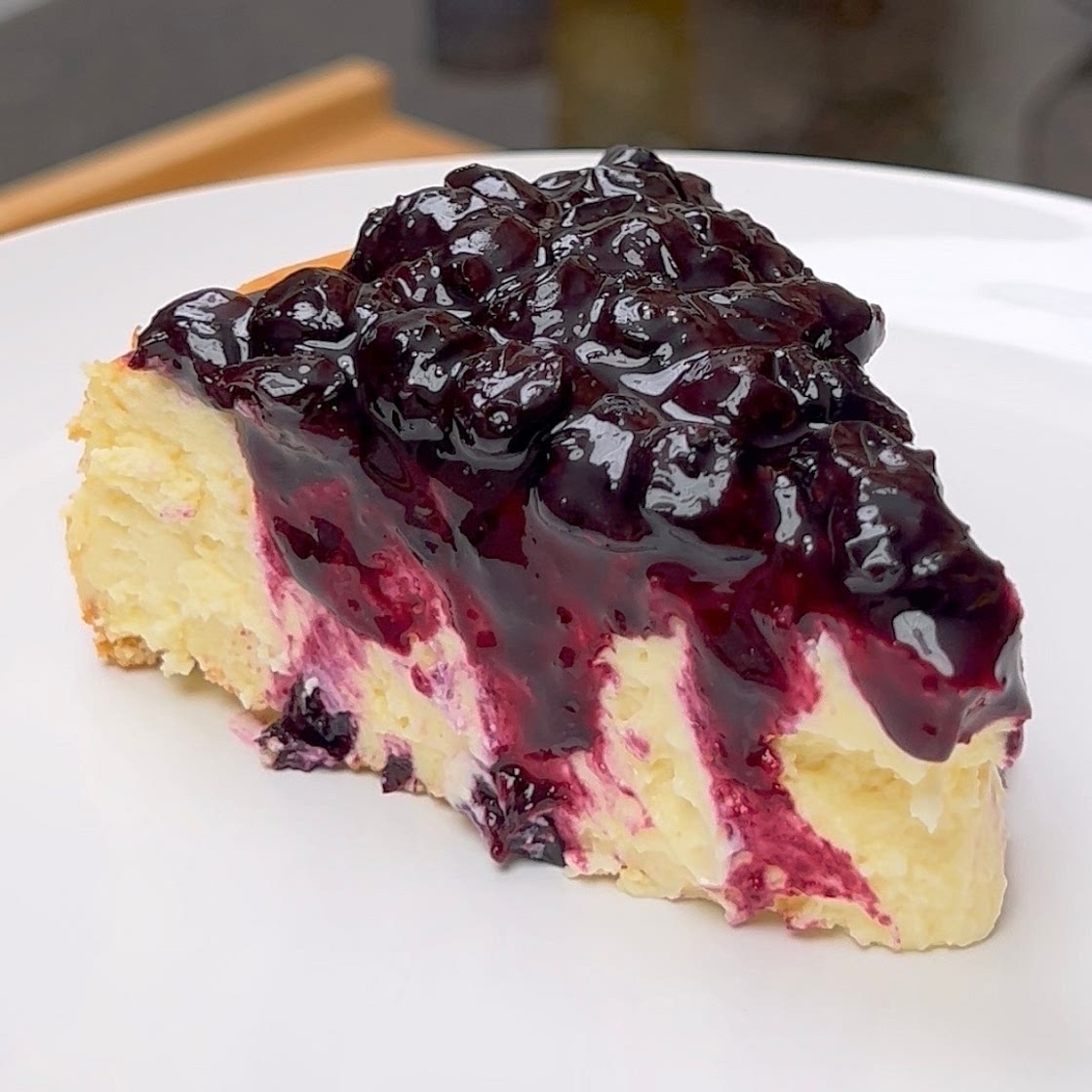 Air Fryer Lemon Blueberry Cheesecake