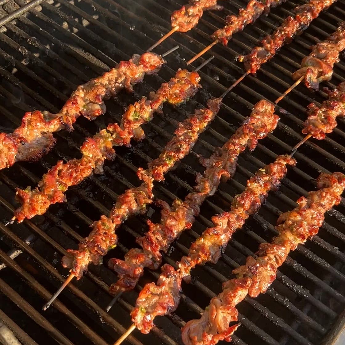 Garlic Sesame Beef Skewers