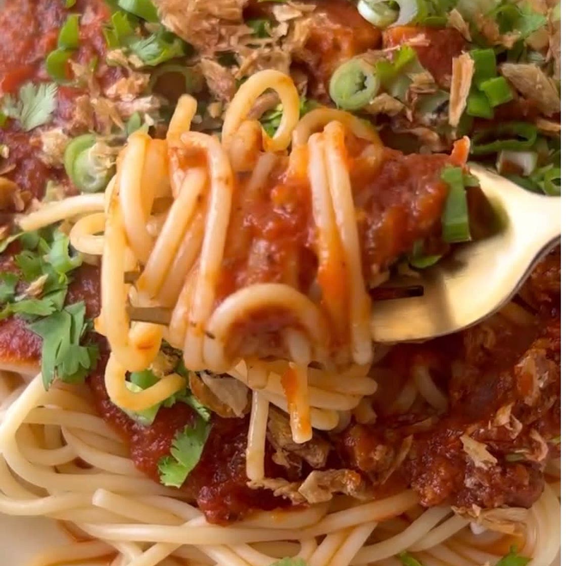 Spaghetti with an Asian twist 