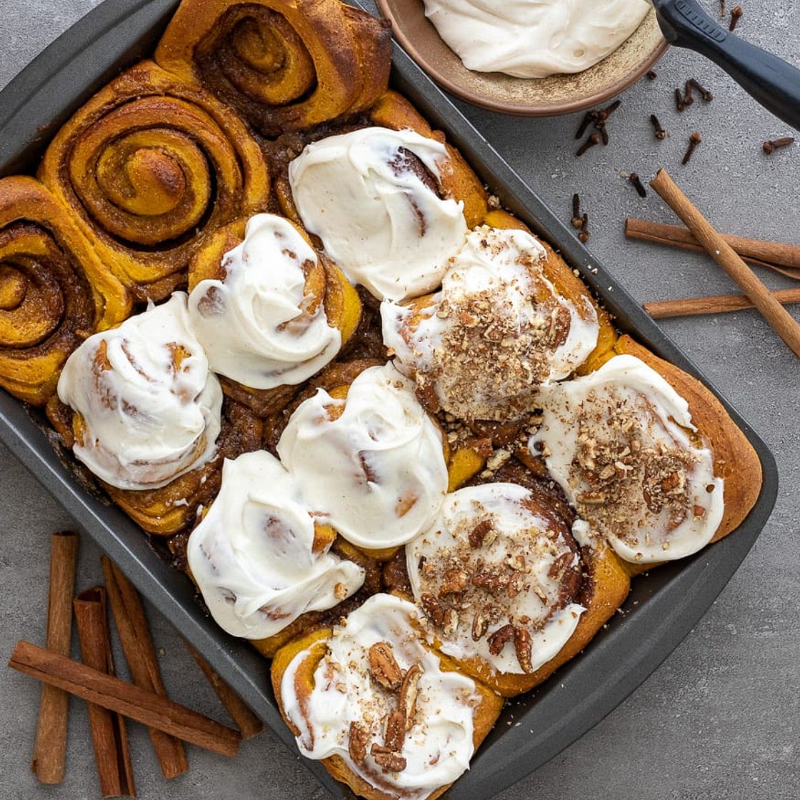 Wholegrain Pumpkin Cinnamon Rolls