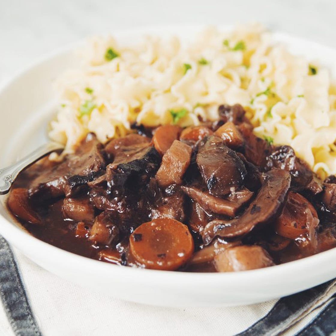 vegan mushroom bourguignon