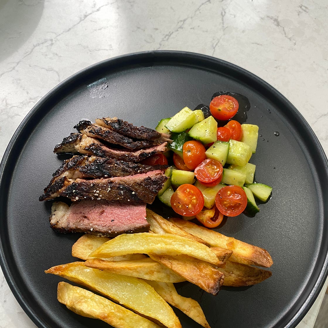 Steak + Fries + Salad - Easy Dinner