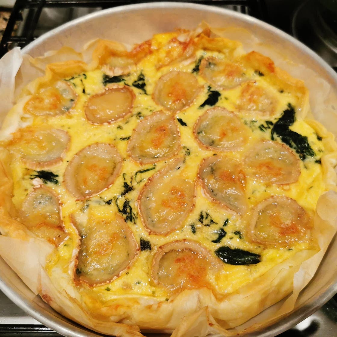 Arugula-Goat Cheese Phyllo Pie