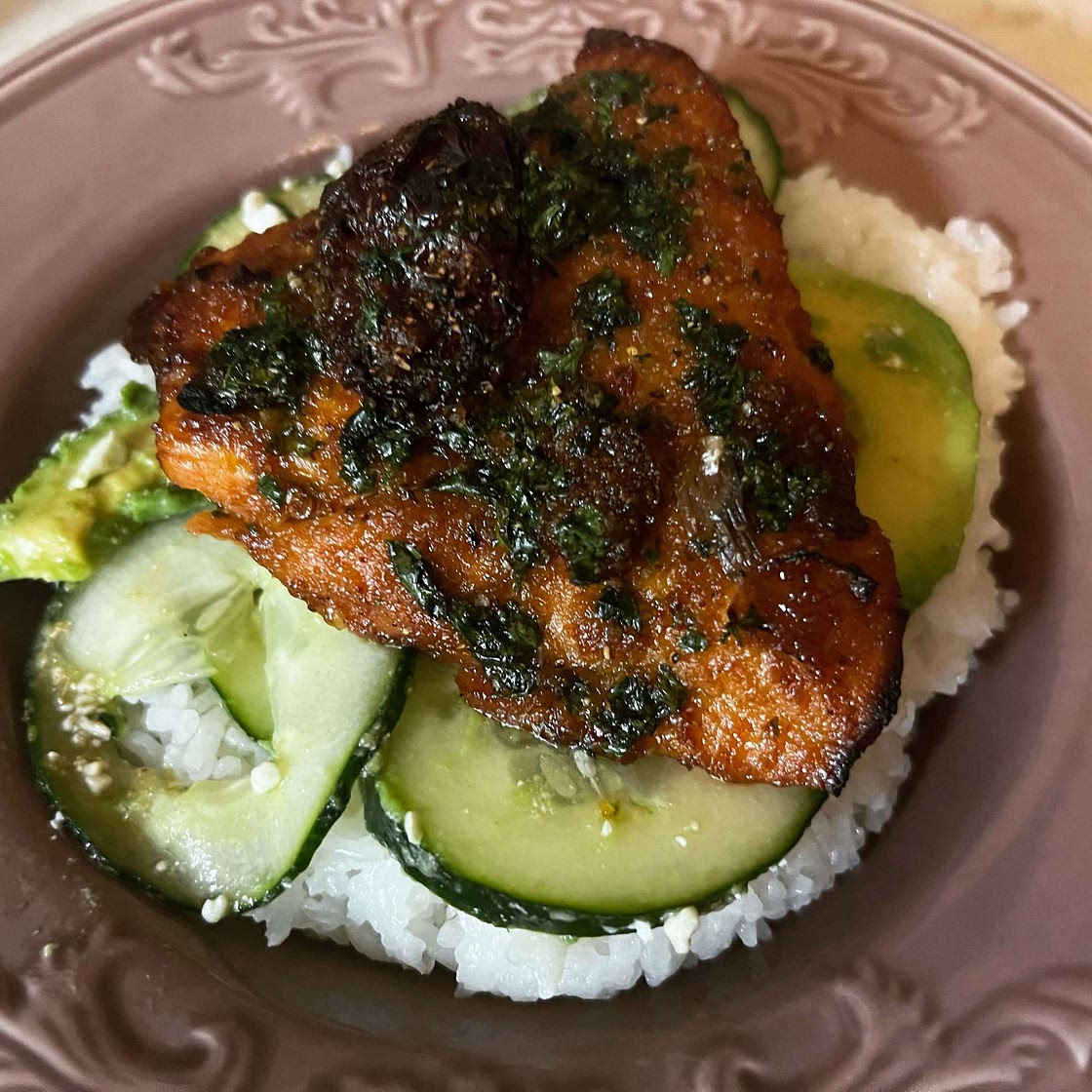 Spicy Chipotle Honey Salmon Bowls