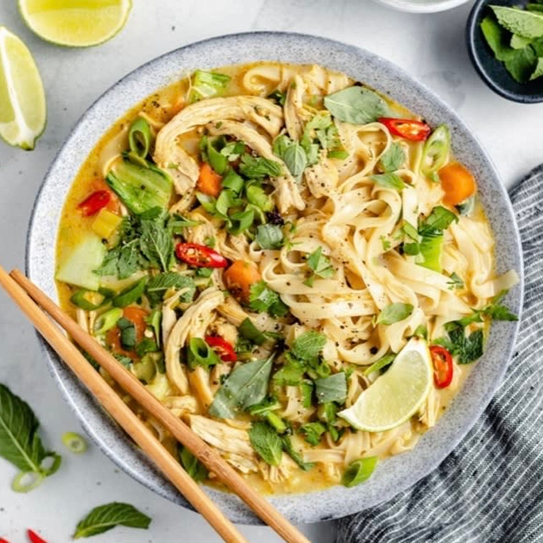 Curry chicken noodle soup 
