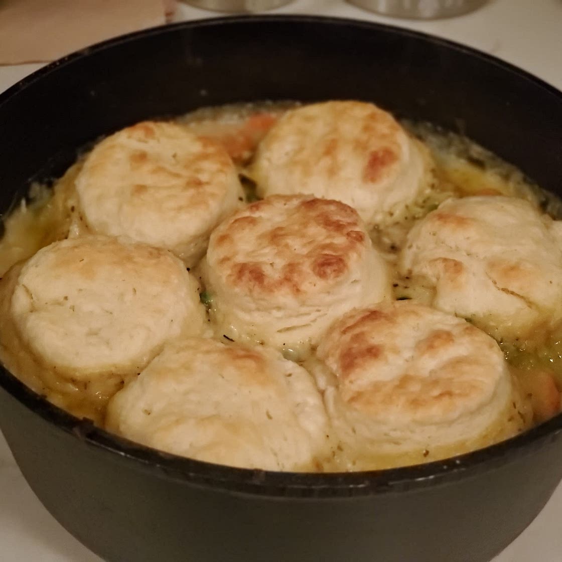 Chicken Pot Pie with Biscuits