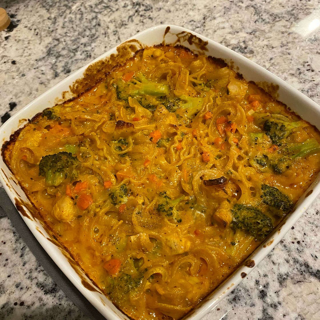 Broccoli Cheddar Chicken and Noodle Casserole