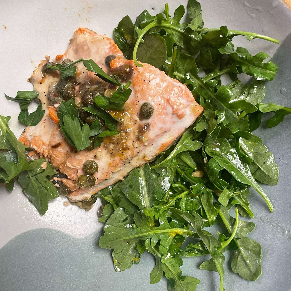 Salmon With Anchovy-Garlic Butter