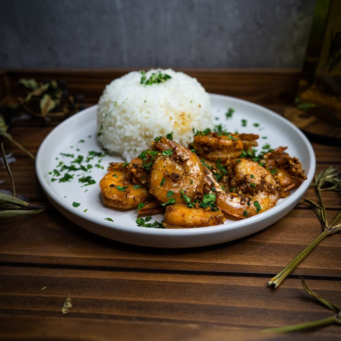 Hawaiian Inspired Garlic Shrimp
