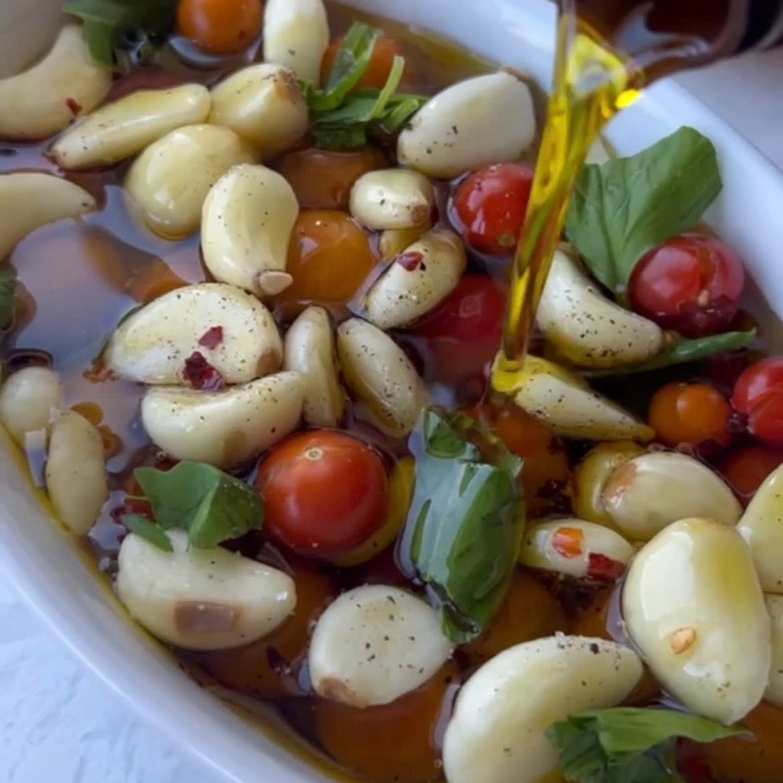 Easy Cherry Tomato + Garlic Confit