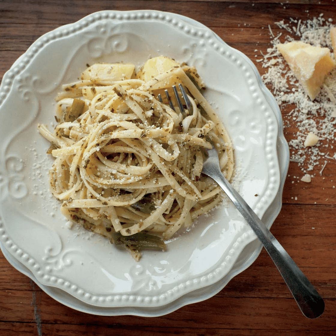 Pasta with Pesto, Potatoes, and Green Beans