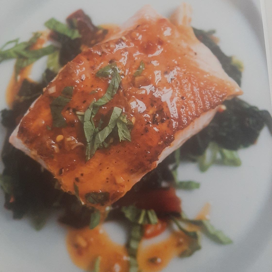 Glazed Salmon with Chili-Basil Sauce