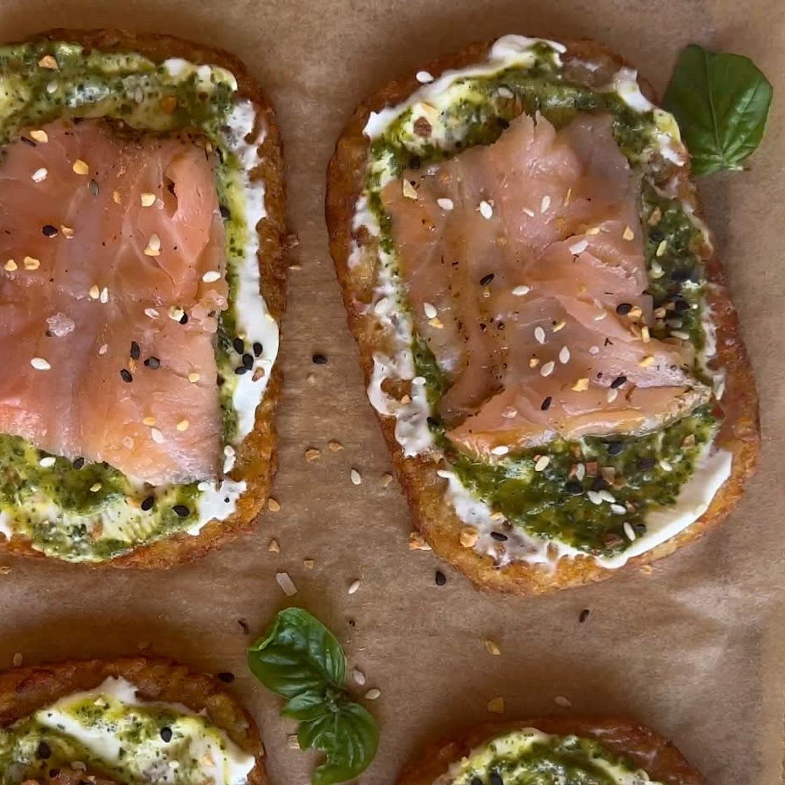 Hashbrown Toast with Lox