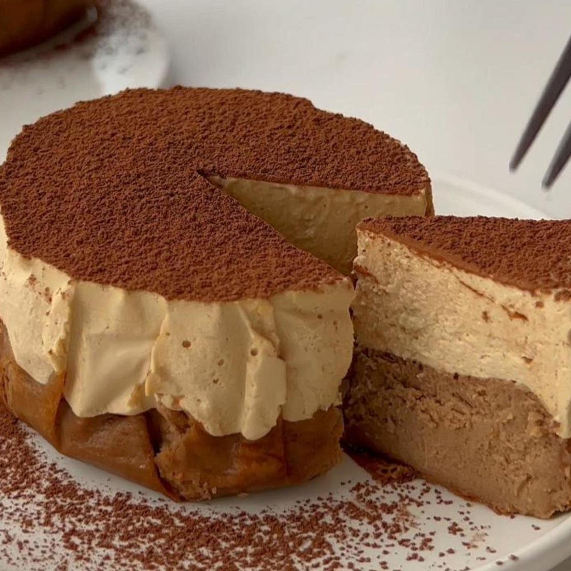Basque Cheesecake with Coffee Mousse