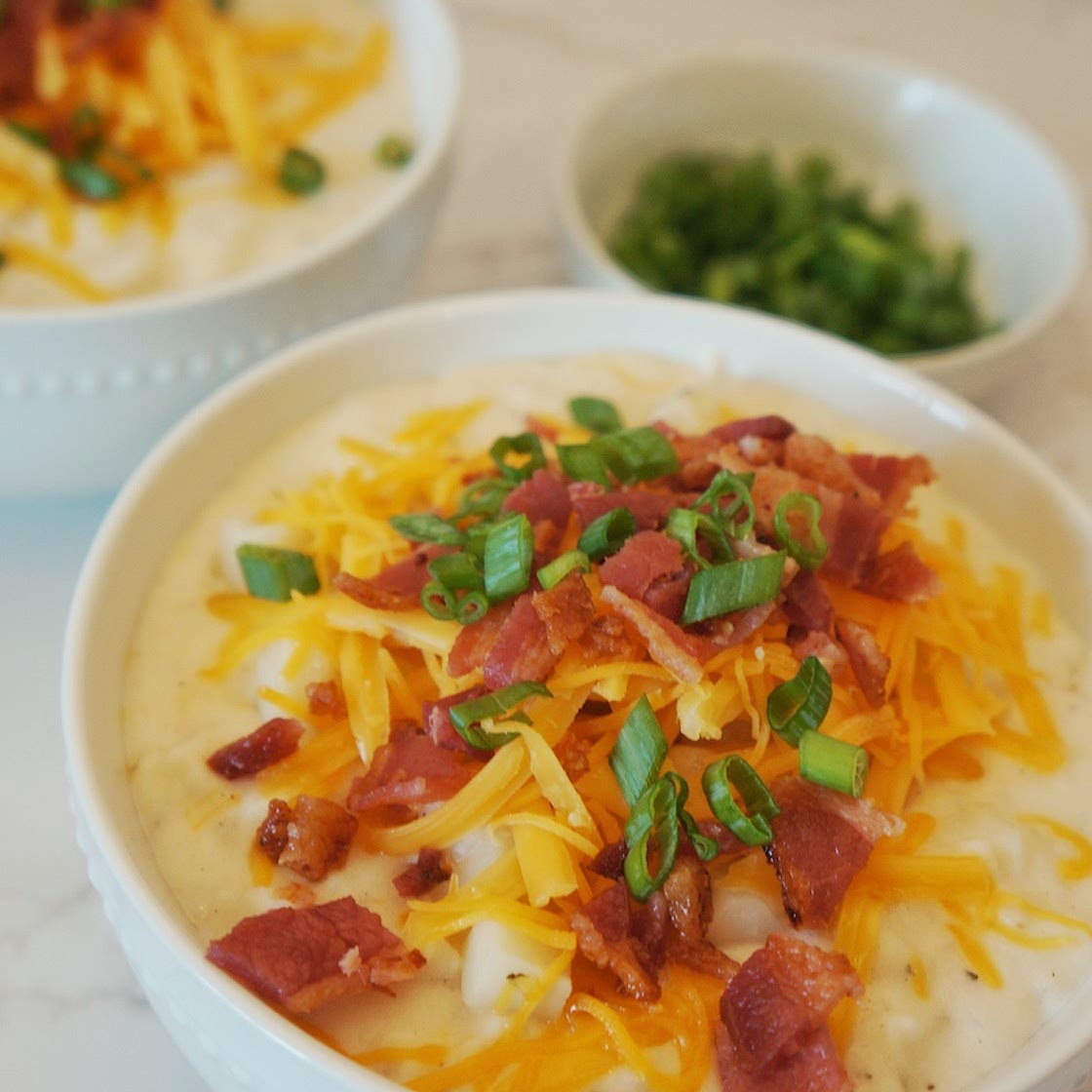 Crockpot Potato Soup with Frozen Hash Browns