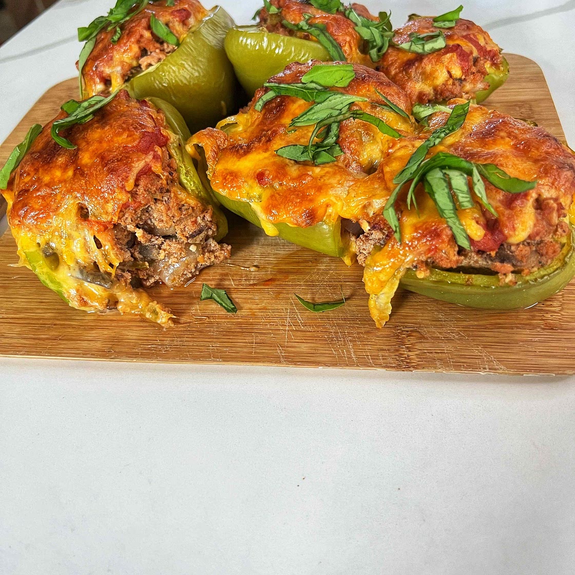 Pizza Stuffed Bell Peppers — Angiela Eats - Quick, Easy, & Delicious Recipes
