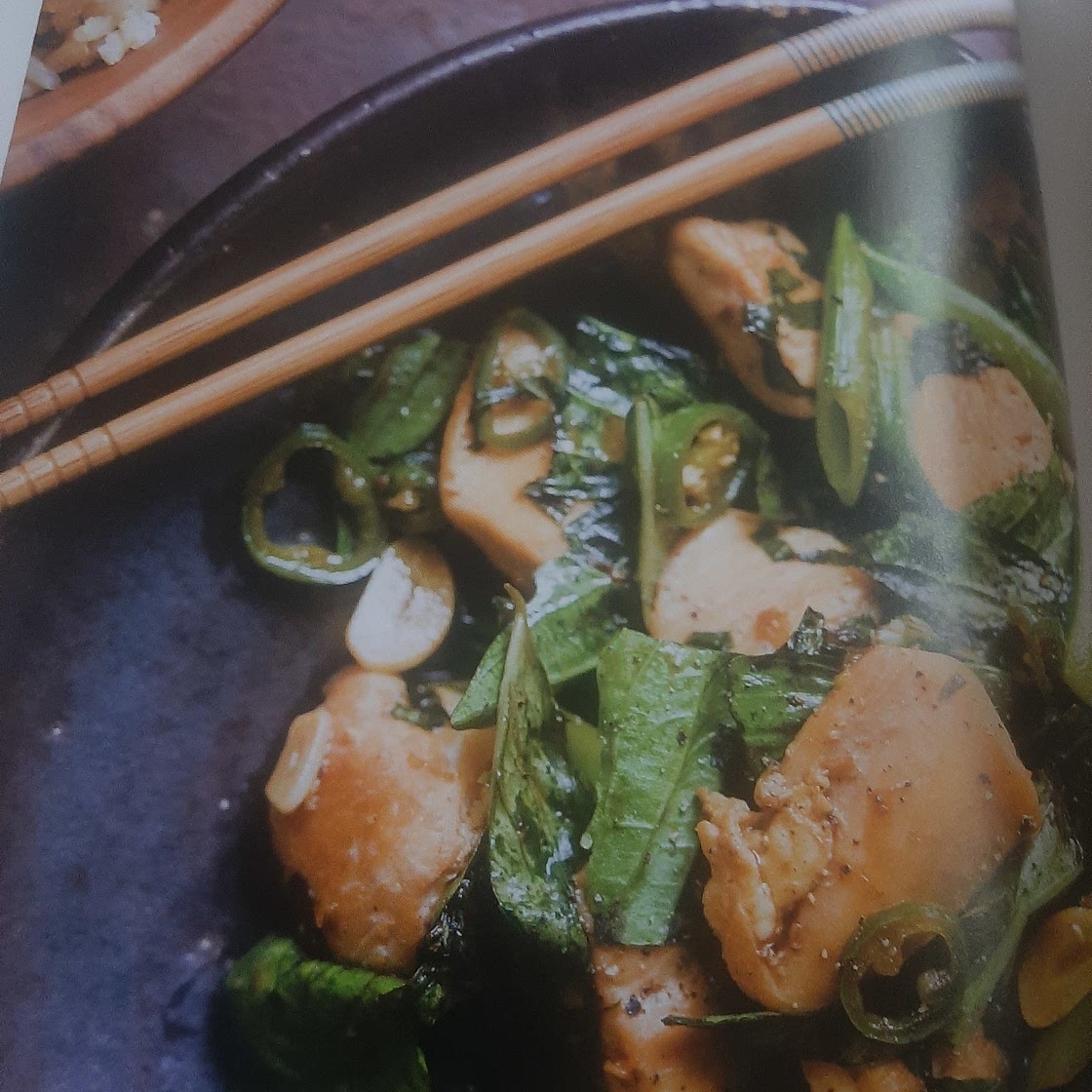 Stir Fried Chicken with Snap Peas and Basil