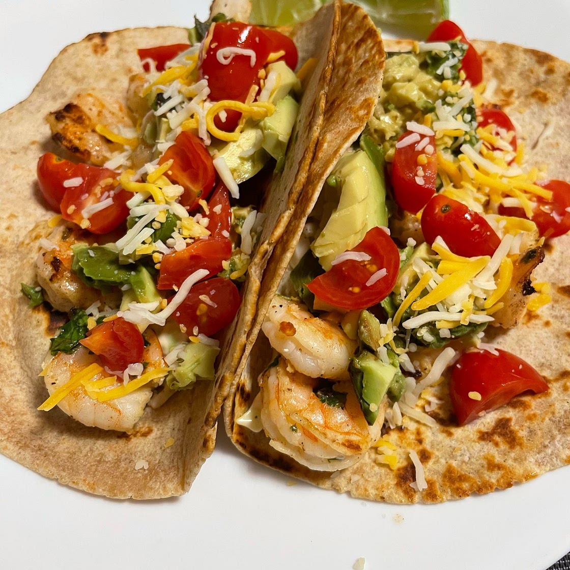 Grilled Shrimp Tacos with Sriracha Slaw