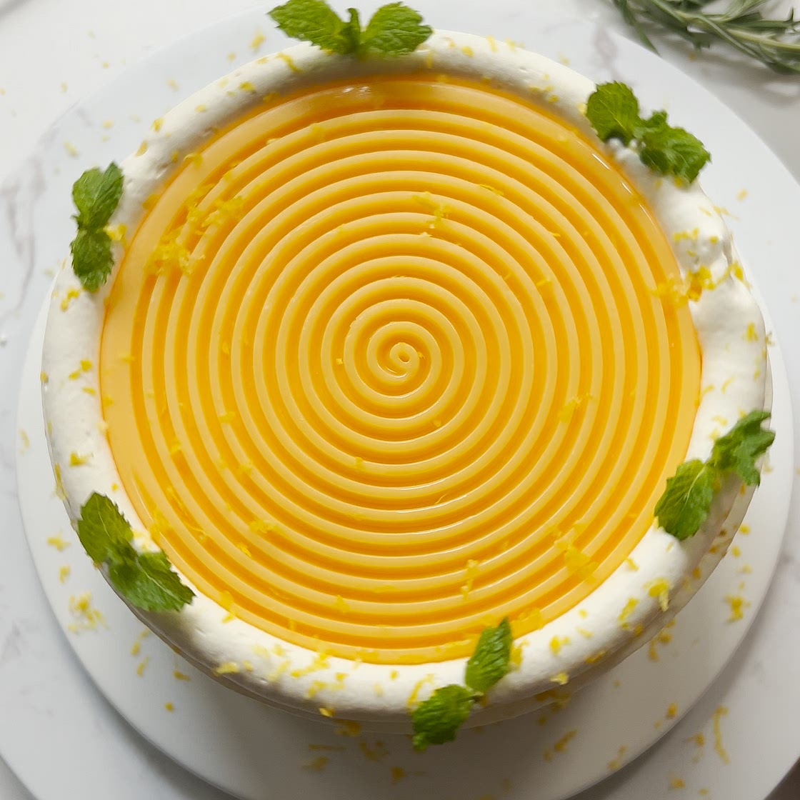 Vanilla Crepes Cake with Lemon Curd Top