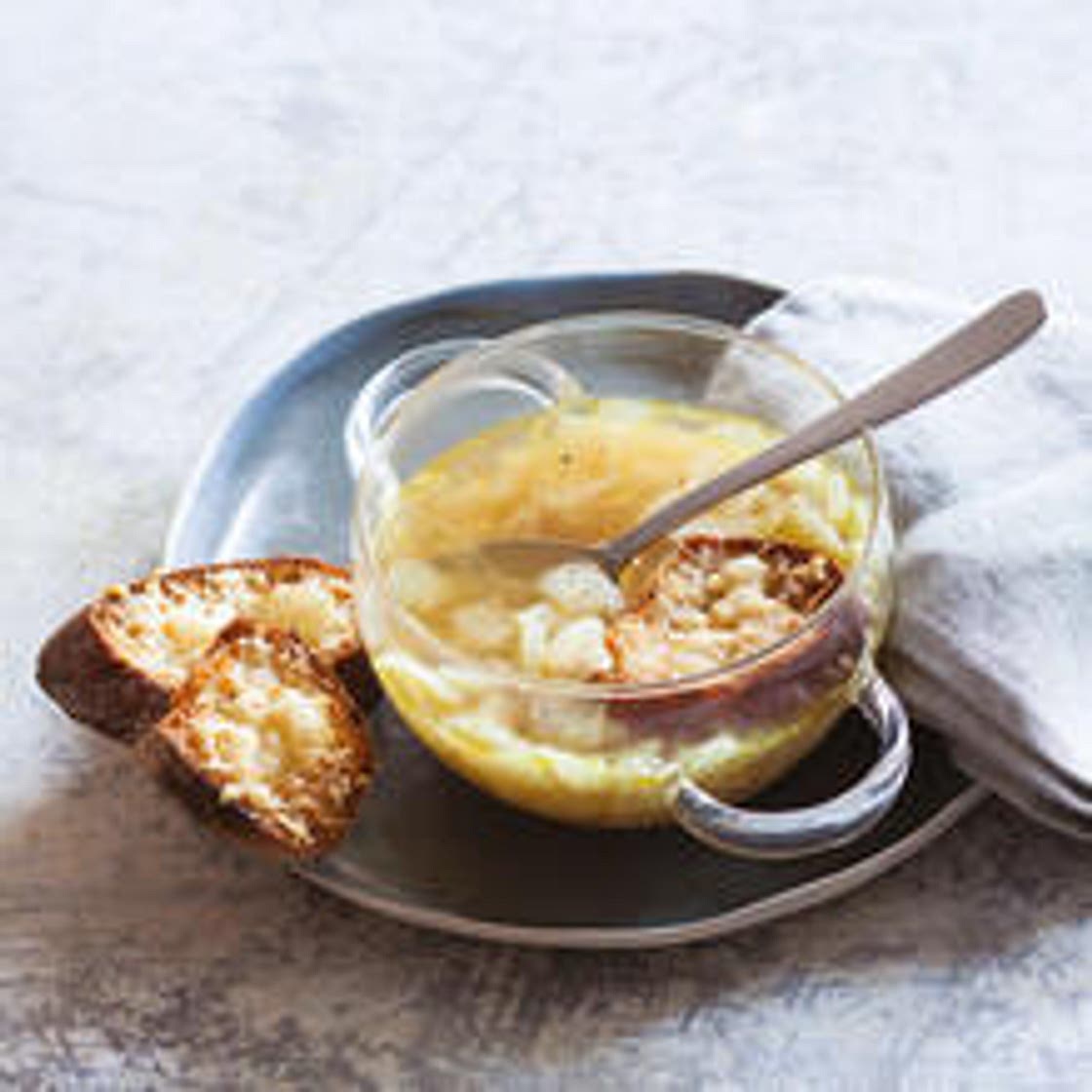 Onion Soup and Cheese Croutons
