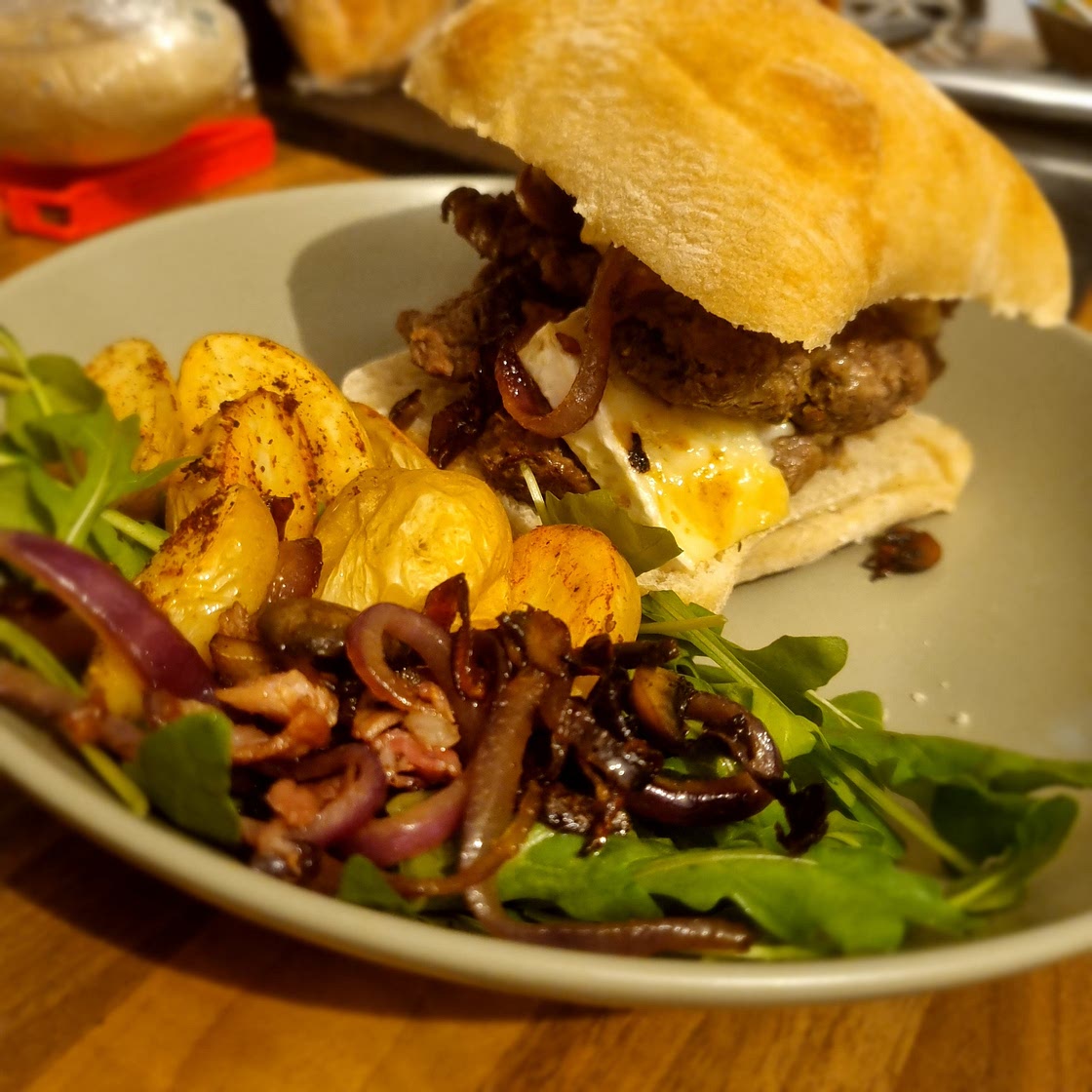 Brie Burger with Baconaise and Caramelised Onions