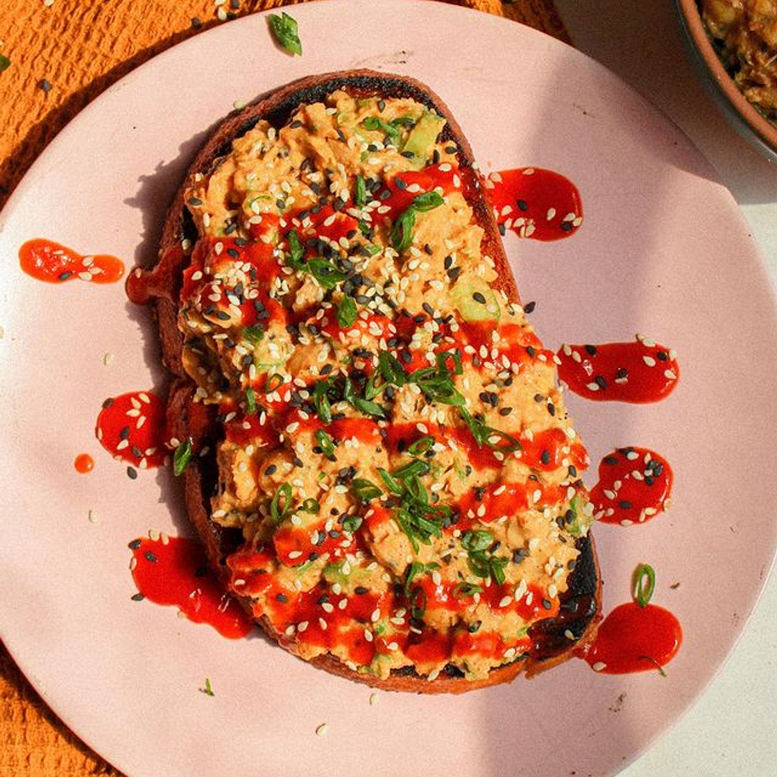 Spicy Sesame Chickpea Salad Toast