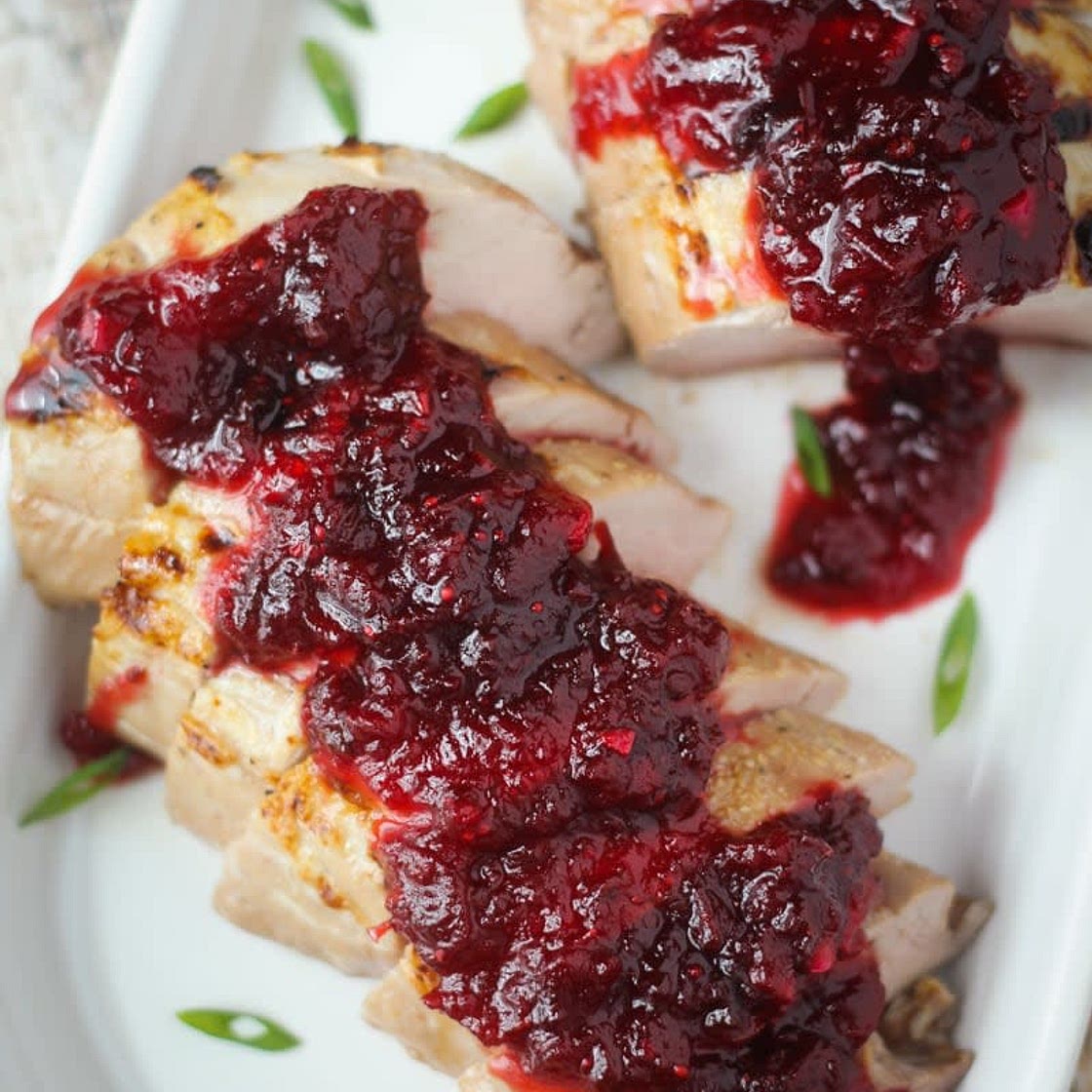 Pork Tenderloin with Cranberry Sauce (Freezer/Dairy Free/Gluten Free/Low Sodium)