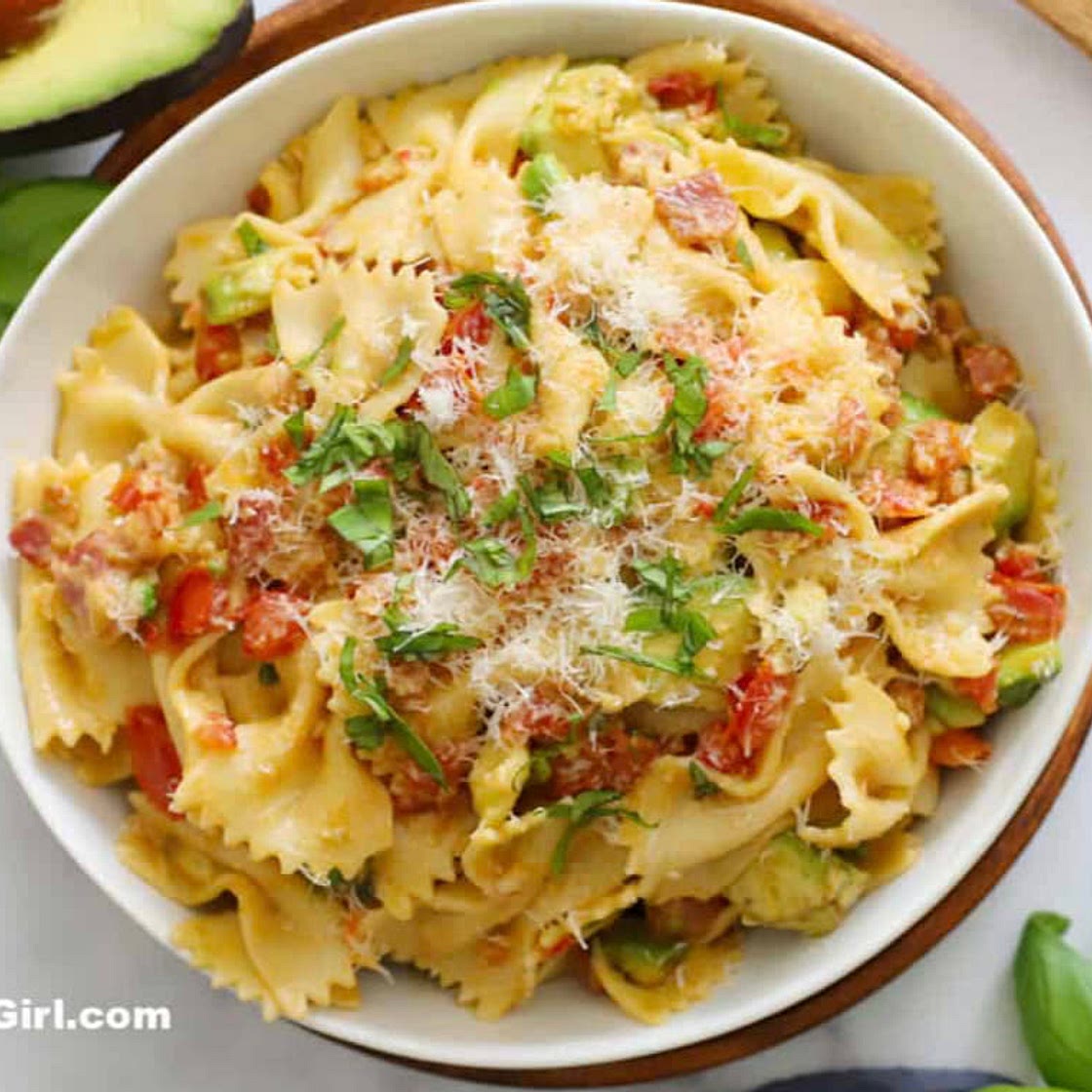 Farfalle with Roasted Sweet Corn, Bacon, and Crème Fraîche