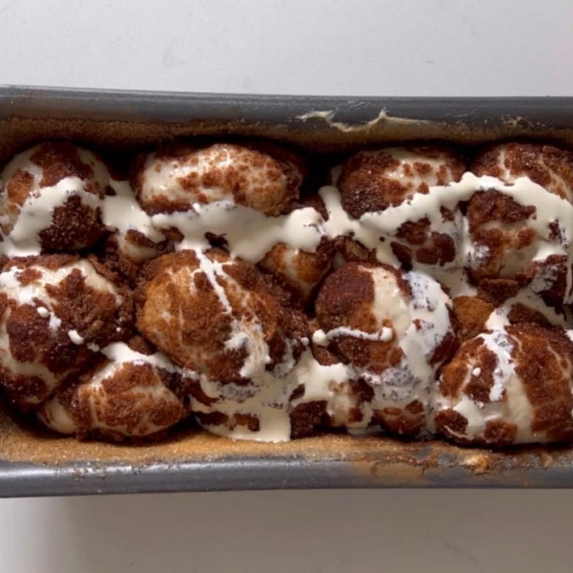 Cinnamon Sugar Monkey Bread (uses pizza dough)