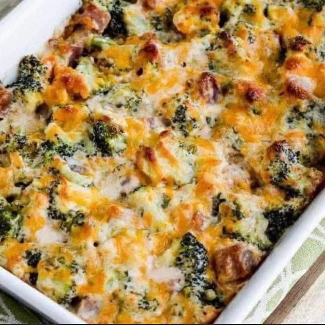 Ham and Broccoli Casserole Au Gratin