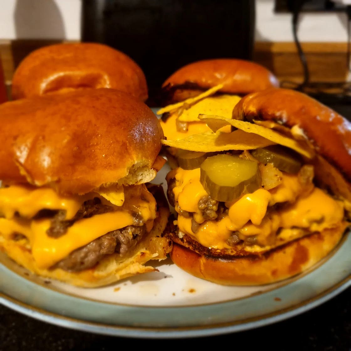 Double Nacho Chilli Cheeseburger