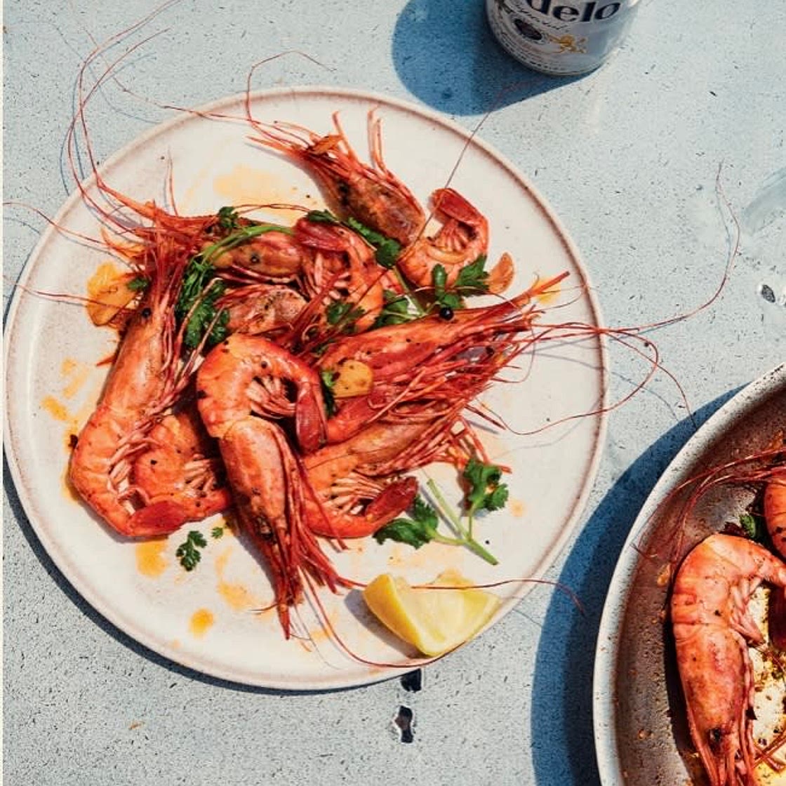 Shrimp in the Shells with Lots of Garlic and Butter