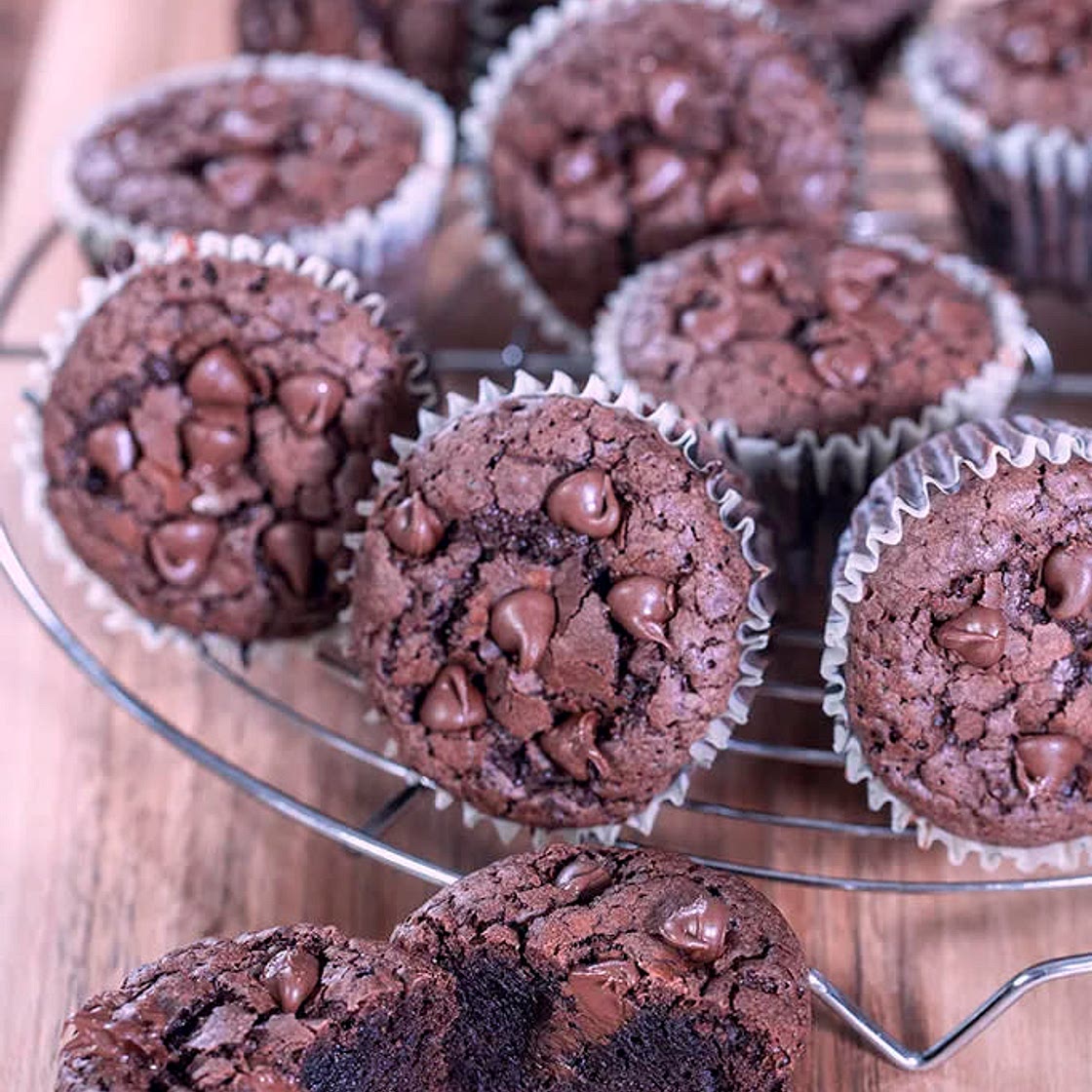 Double Chocolate Brownie Muffins