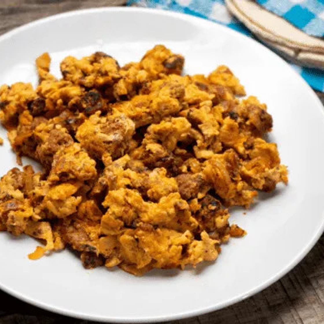 Huevo con chorizo y frijoles
