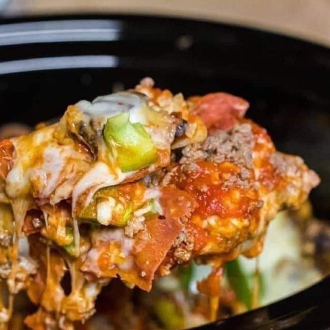 Crockpot Pizza Casserole 