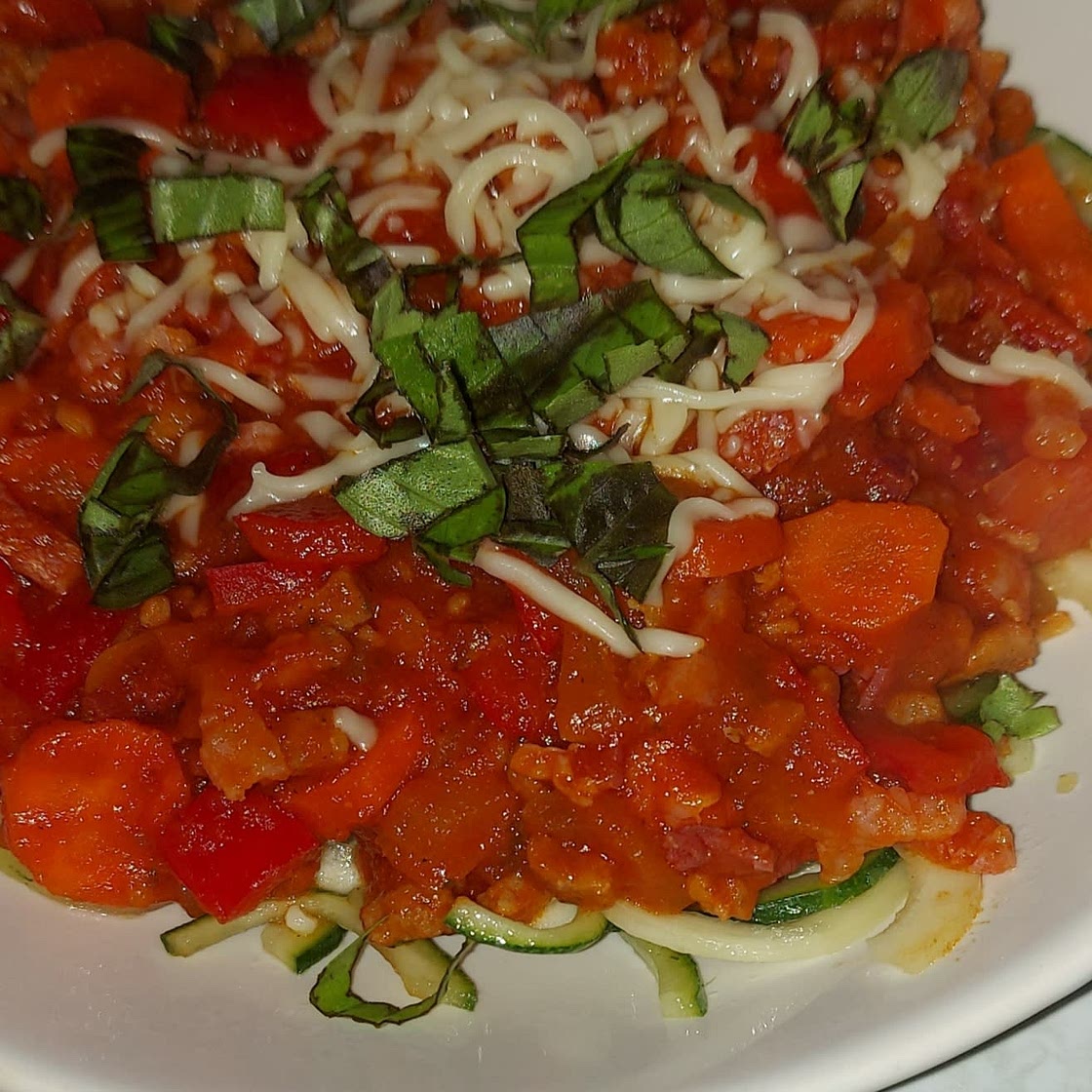 Spaghetti courgetti à la bolognaise
